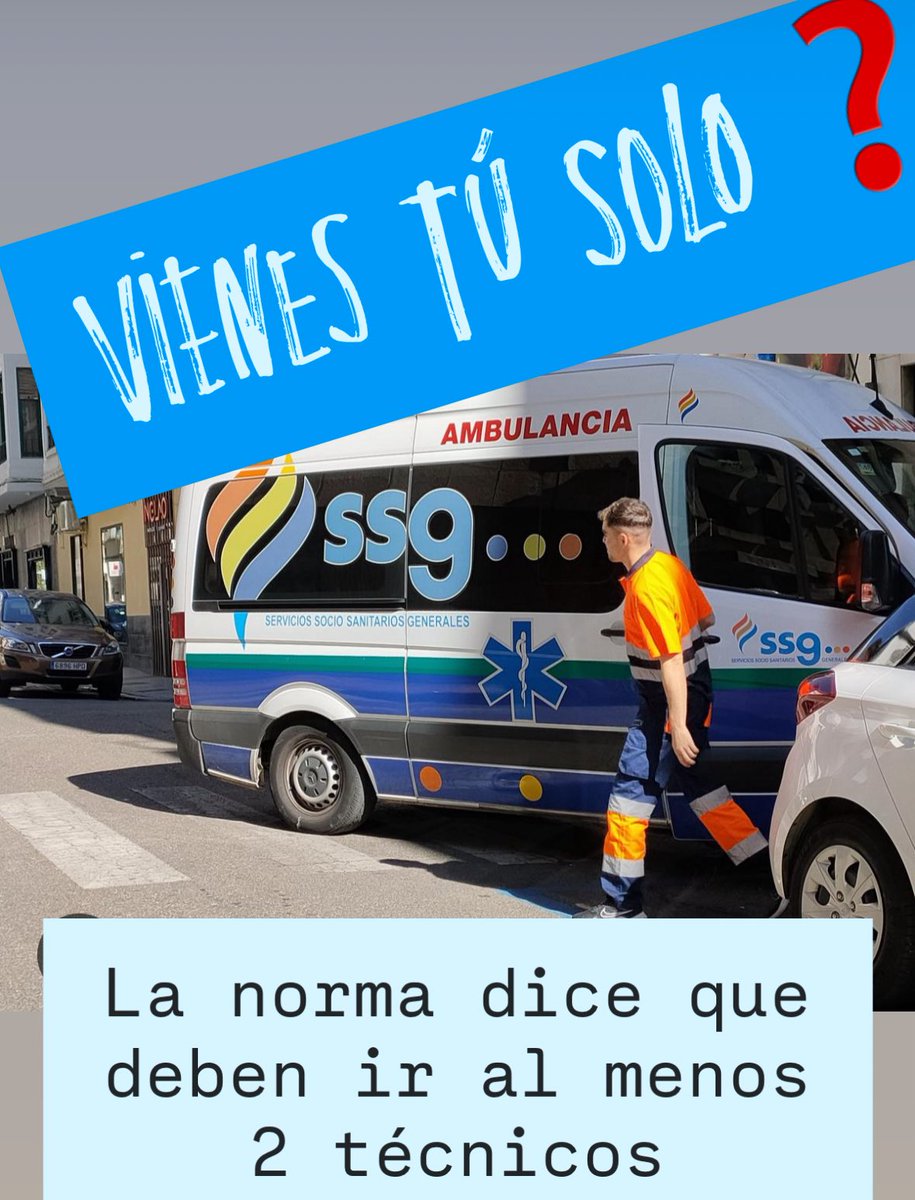 📣ACABA DE PASAR:

🔻Muere SOLA durante un traslado en ambulancia 

🔻Sin un profesional q la acompañe

El Técnico sanitario #TES va conduciendo 

La familia pregunta al TES: 
❓Vienes tú solo?

🔴Esto pasa todos los días en la #sanidad de Moreno Bonilla

Hoy ha sido en #Granada