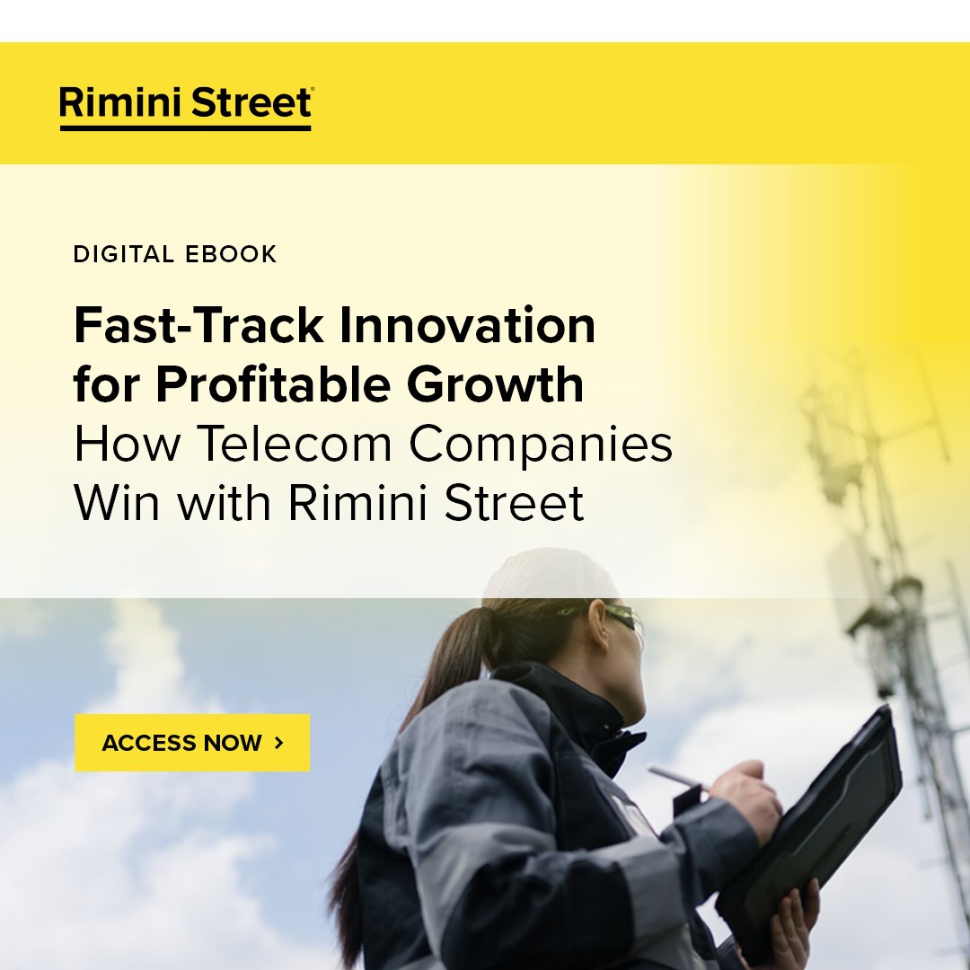 🔊 In a competitive industry like telecom, companies can’t afford to stay stagnant. The good news is you can innovate on your own terms and timeline—with the right partner. 

Learn how you can win big with Rimini Street by your side. bit.ly/4kZ5nMf 

#Telecom #Innovate