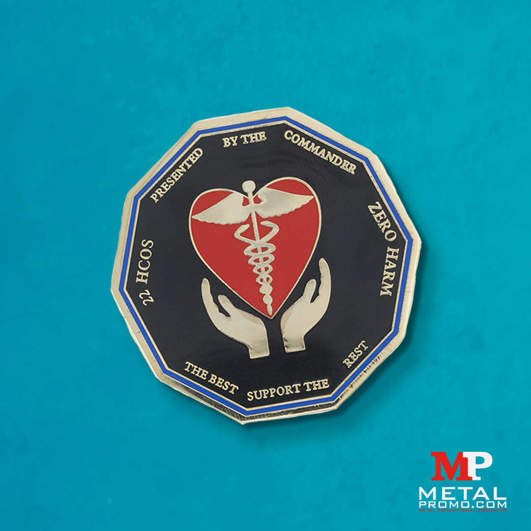 A symbol of care, commitment, and excellence in service. 🫡❤️
This Zero Harm Commander’s Challenge Coin from the 22nd HCOS honors the dedication of those who provide unwavering support in the pursuit of healing and safety—because the best support the best.

Avail of our UV