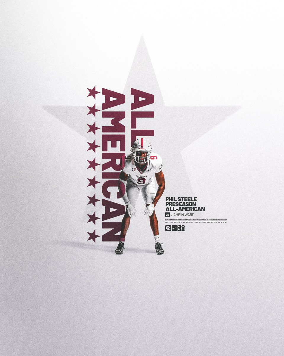 EKU Football (@ekufootball) on Twitter photo ANOTHER ONE! 🇺🇸🇺🇸🇺🇸
Jaheim Ward has earned his third Preseason All-American recognition of 2025, this time from <a href="/philsteele042/">Phil Steele</a>!
#E2W | #MatterOfPride ANOTHER ONE! 🇺🇸🇺🇸🇺🇸
Jaheim Ward has earned his third Preseason All-American recognition of 2025, this time from <a href="/philsteele042/">Phil Steele</a>!
#E2W | #MatterOfPride