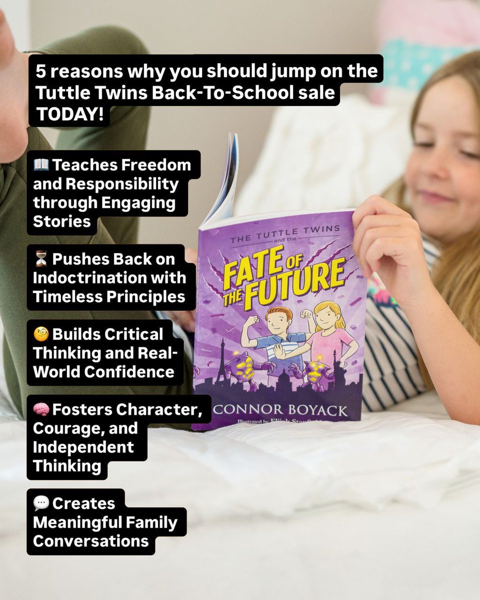 These books have sparked more meaningful convos with my kids than anything we’ve read in years.

We grabbed the Tuttle Twins bundle during the Back-to-School Sale—and honestly, it’s one of the best parenting decisions we’ve made.

➡️ buff.ly/dFOt5BN

#TuttleTwins