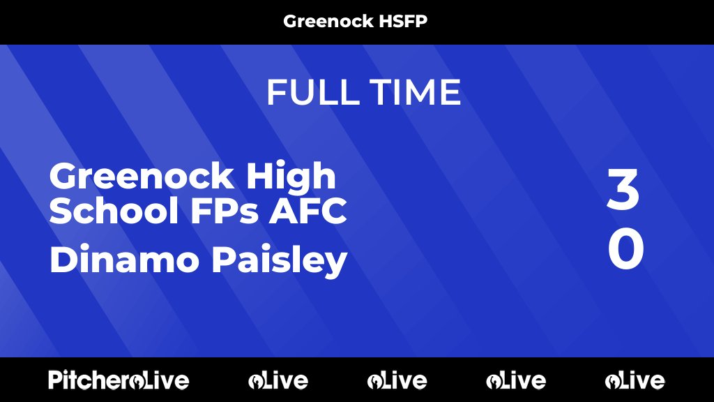FULL TIME: Greenock High School FPs AFC 3 - 0 Dinamo Paisley
#GREDIN #Pitchero
pitchero.com/clubs/greenock…