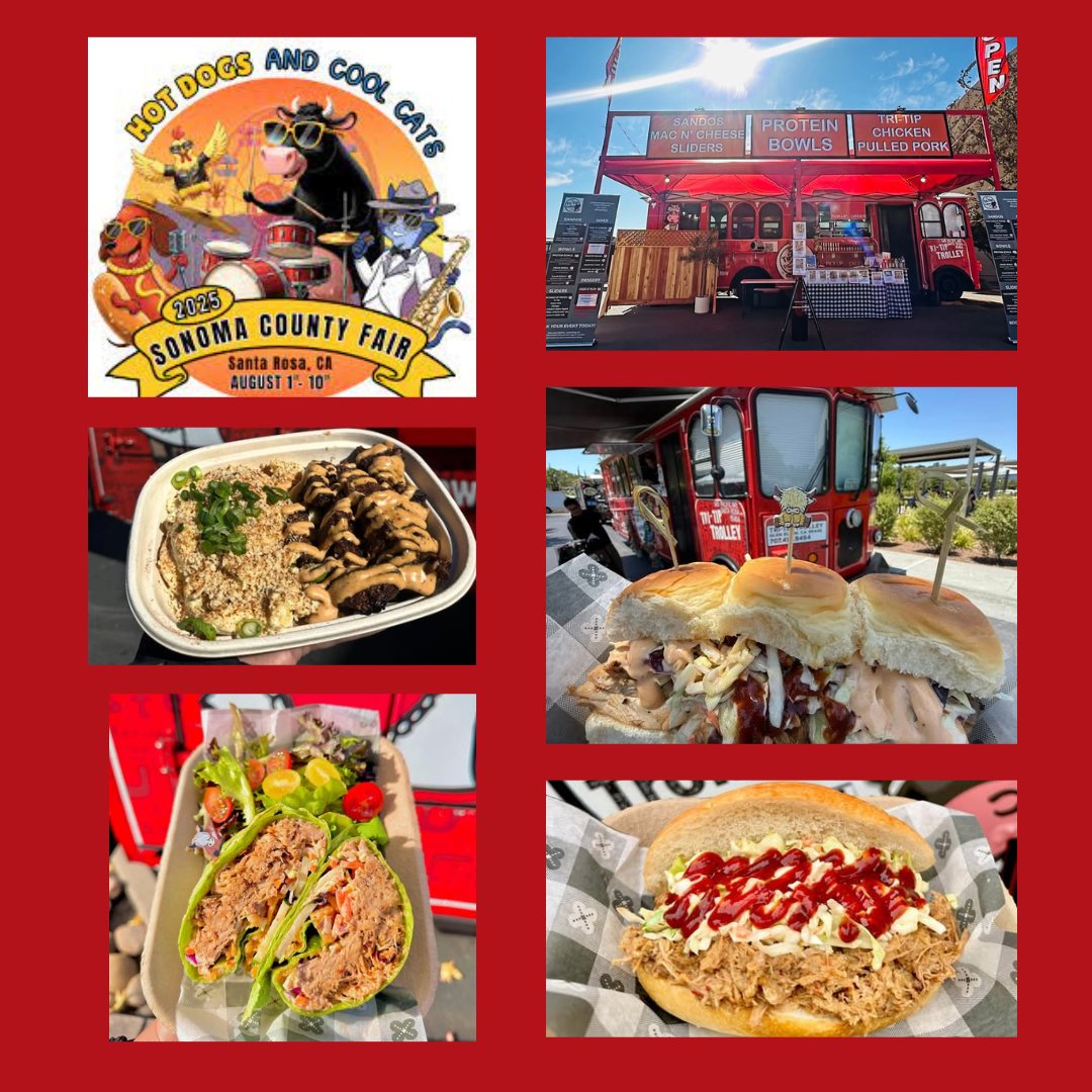 TriTipTrolley's tweet photo. Find us at the Sonoma County Fair and this summer's Farmers' Markets!
 https://t.co/VlRO35AwNk https://t.co/1tRxtaMdpv