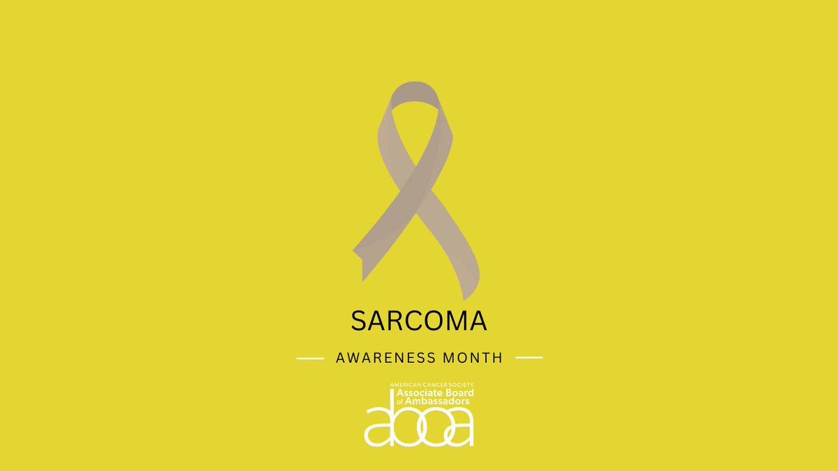 July is #SarcomaAwarenessMonth. 

These rare cancers impact both adults and children, forming in bone and soft tissues. 

Show your support by wearing yellow, to promote early detection for improved patient outcomes.