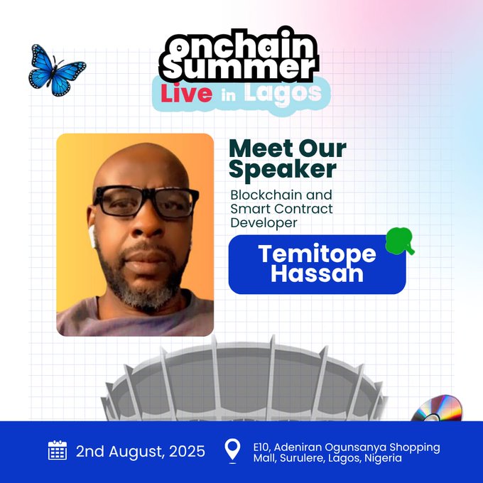 Onchain Summer Live in Lagos featuring Temitope Hassan