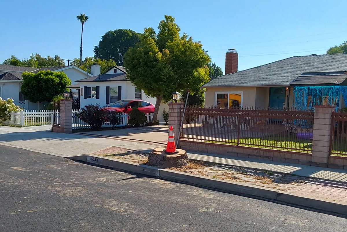 The StreetsLA Urban Forestry Division responded to a tree emergency at 6834 Shoshone Ave in @cd6losangeles.

A fallen tree was blocking the street and two driveways. We removed the tree and cleared the roadway. Residents can expect stump removal later this week.

@lacitydpw