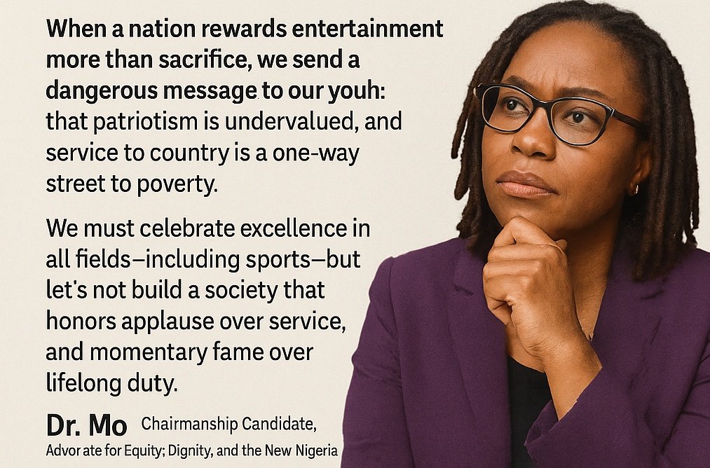 It’s okay, commendable, and even, to reward our Super Falcons. They have brought us joy, pride, and global recognition. But we must pause and reflect, what kind of nation are we building when we offer a retired police officer, after 35 long years of loyal and often dangerous