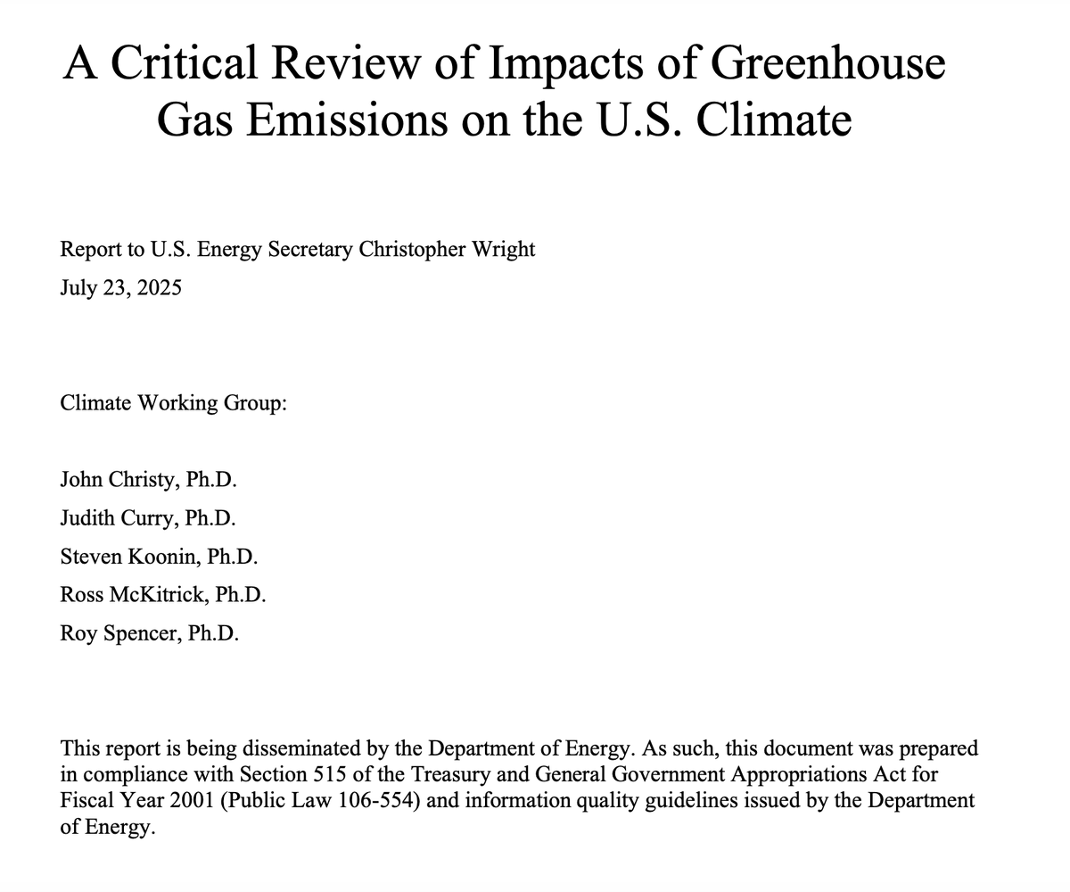 This new US Department of Energy Report is a travesty for US scientific integrity. It reads like a list of common climate skeptic tropes - long ago rebutted by the scientific community - being rehashed by a group of disgruntled scientists. The team of authors, hand-picked by