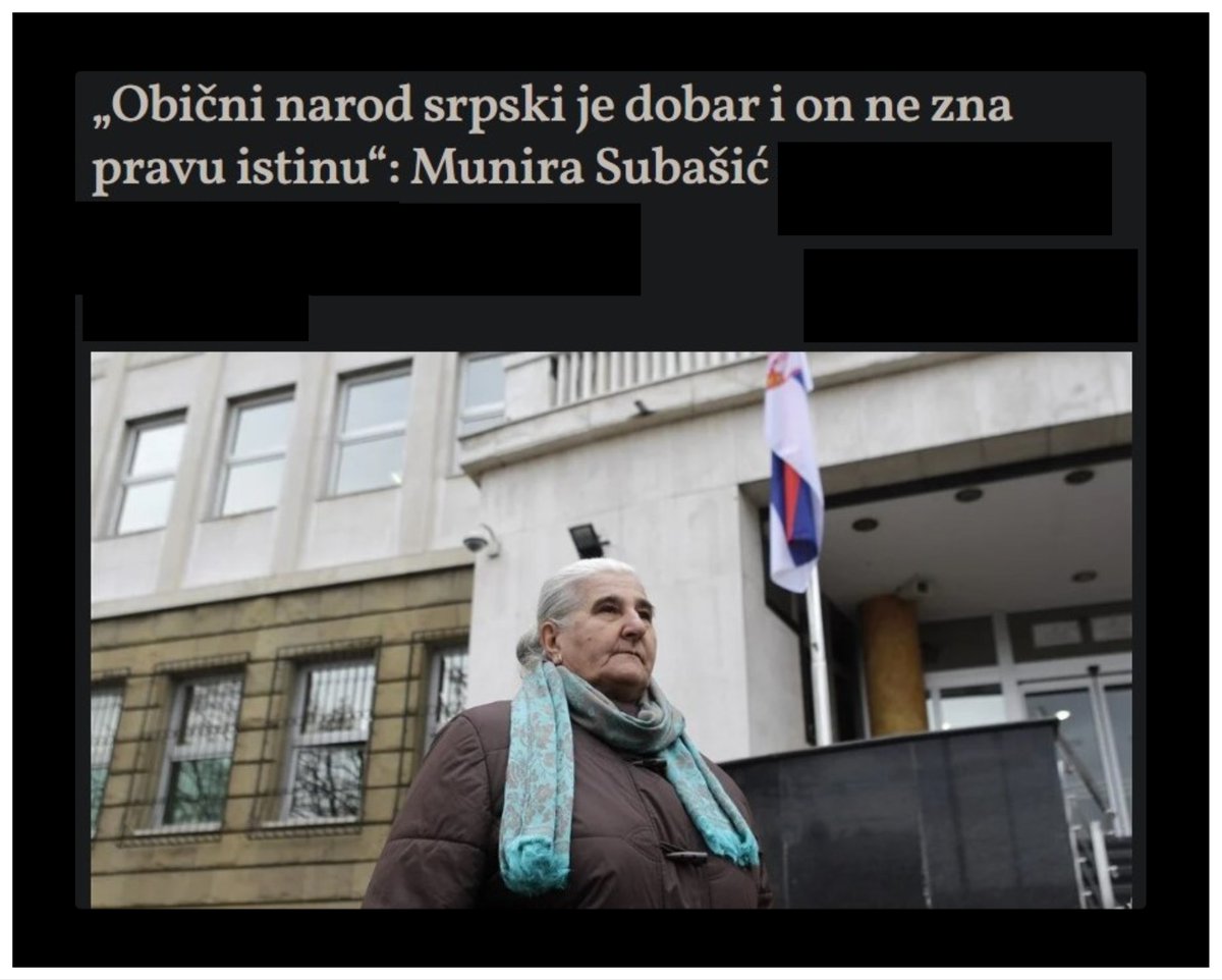 Samo hulje, bez morala i stida, raspiruju vjersku i nacionalnu mržnju, kao oružje za vlastiti interes. Te hulje nemaju ni vjere ni nacije. Njihov patriotizam miriše na jeftin strah... Zato nemojte biti hulja nikada. Budite dostojanstveni i veliki kao majka Munira.🤍