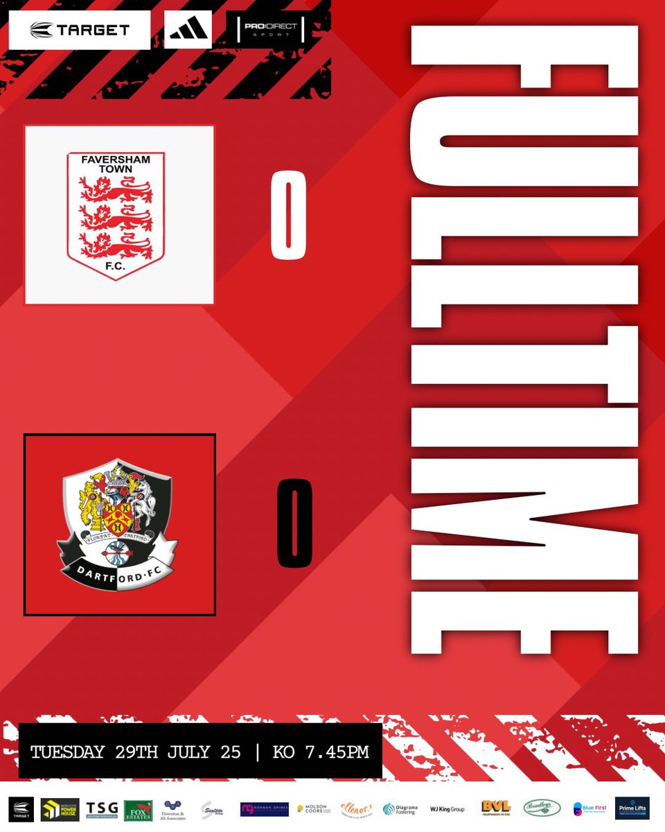 FT: ⚪️0-0🔴

Plenty of chances and a controlled performance in Faversham but it ends in a stalemate 🤝