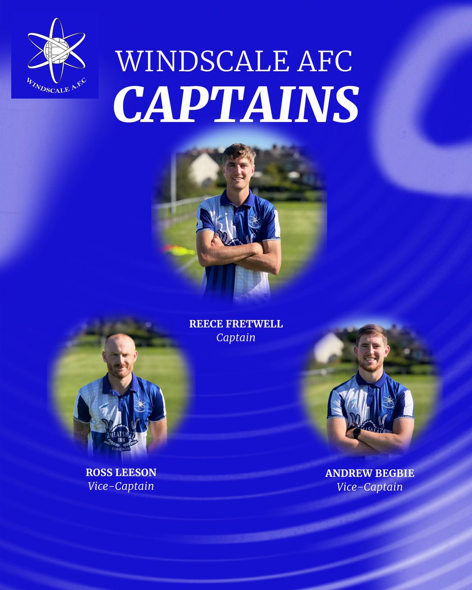 Windscale AFC (@windscaleafc) on Twitter photo Introducing our skippers this season!
Reece Fretwell continues in his role as Club Captain for another season.
Ross Leeson and Andrew Begbie have been selected at Vice-Captains this season!
#UTA
πππ₯πππ«πππ’π§π ππ ππππ«π¬ π¨π ππ’π§ππ¬πππ₯π ππ
π πβͺοΈ Introducing our skippers this season!
Reece Fretwell continues in his role as Club Captain for another season.
Ross Leeson and Andrew Begbie have been selected at Vice-Captains this season!
#UTA
πππ₯πππ«πππ’π§π ππ ππππ«π¬ π¨π ππ’π§ππ¬πππ₯π ππ
π πβͺοΈ