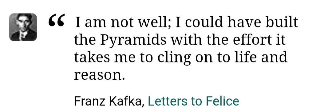 btwn_dimensions's tweet image. When I reflect on my life and its inevitable regrets, I always return to this Kafka quote. It reminds me how tragically misplaced the world is; where souls like his felt crushed under the weight of a hollow, performative existence.