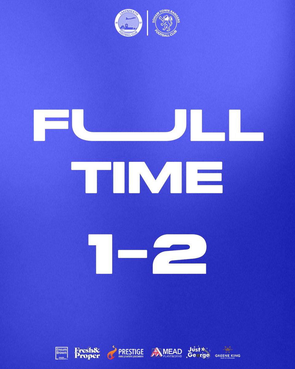 Soham Town Rangers FC (@sohamtownranger) on Twitter photo ⏰ (FT’) | ✈️ 1-2 🔵 |
All three points are coming back to Soham! 👊
#STRFC ⏰ (FT’) | ✈️ 1-2 🔵 |
All three points are coming back to Soham! 👊
#STRFC