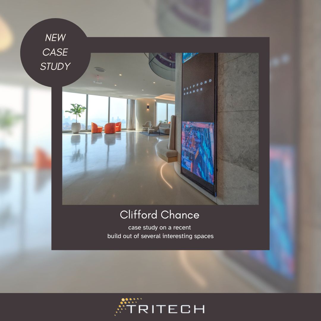 TRITECHComm's tweet image. New case study on the site featuring a new buildout of Clifford Chance&apos;s space in NYC. Check it out here tinyurl.com/2s49kvr3