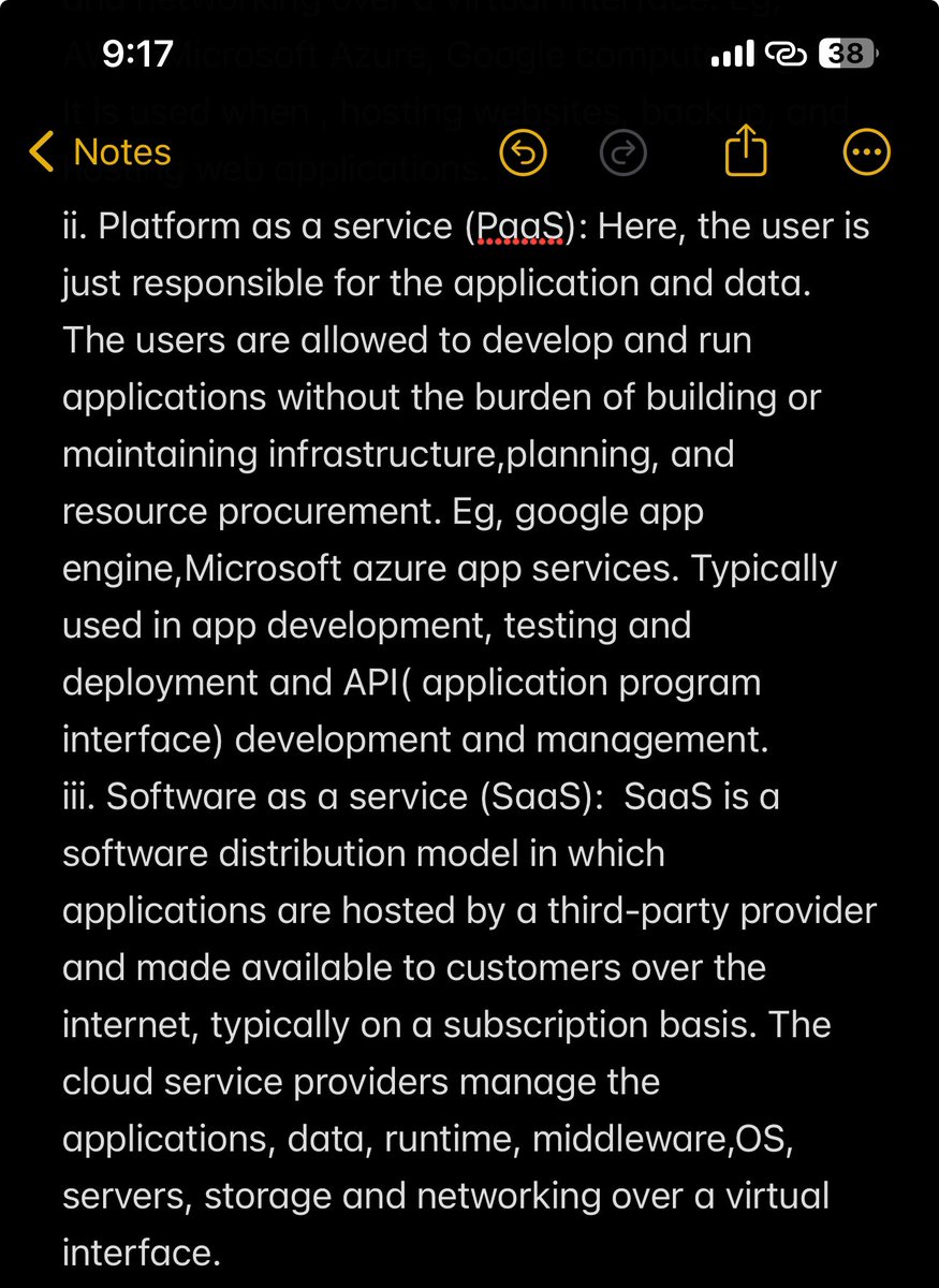 Udochukwuka_'s tweet image. Day 14 of 100: Cloud Computing Basics☁️
I learnt about IaaS, PaaS, SaaS, and the deployment models (private, public, hybrid). Screenshot of today’s notes below 👇
#100DaysOfLearning #TechTwitter #CloudComputing