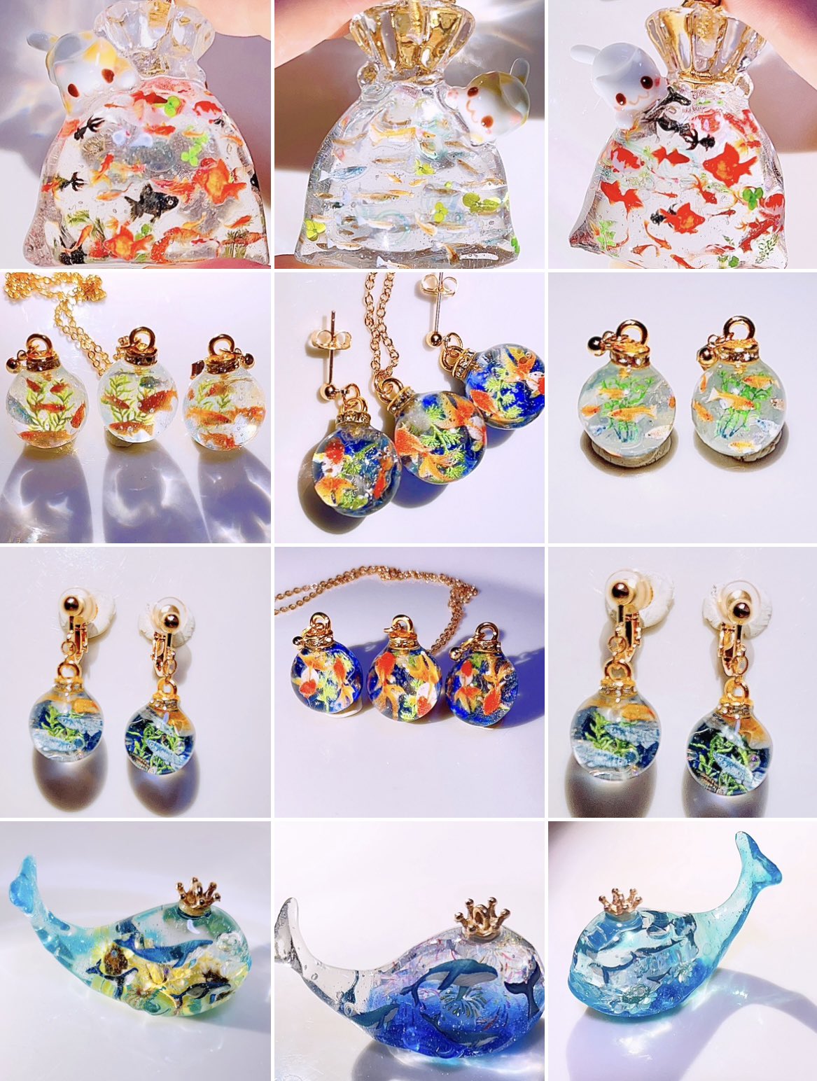 メグえもんページ☆ハンドメイド　レジン　5点 銀のしずく (shizuku5315) 雲レジン minneショップはこちらです