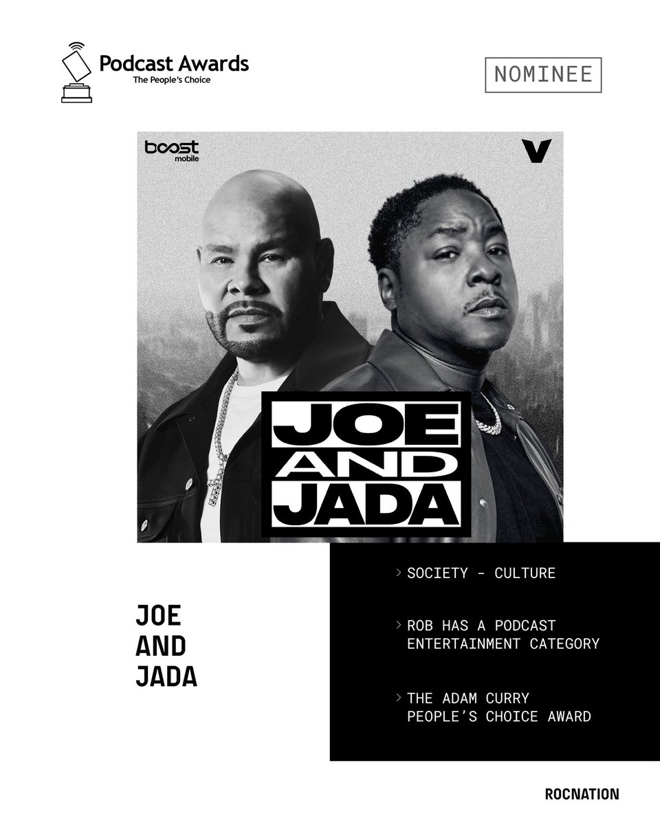 Congratulations to <a href="/fatjoe/">FAT JOE</a> and <a href="/Therealkiss/">JADAKISS</a> on their Podcast Awards nominations