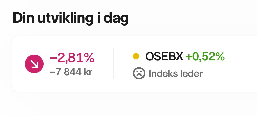 Største nedgangen jeg har opplevd på en dag, grunnet $NOVO sin nedjustering i estimert resultatvekst for året
