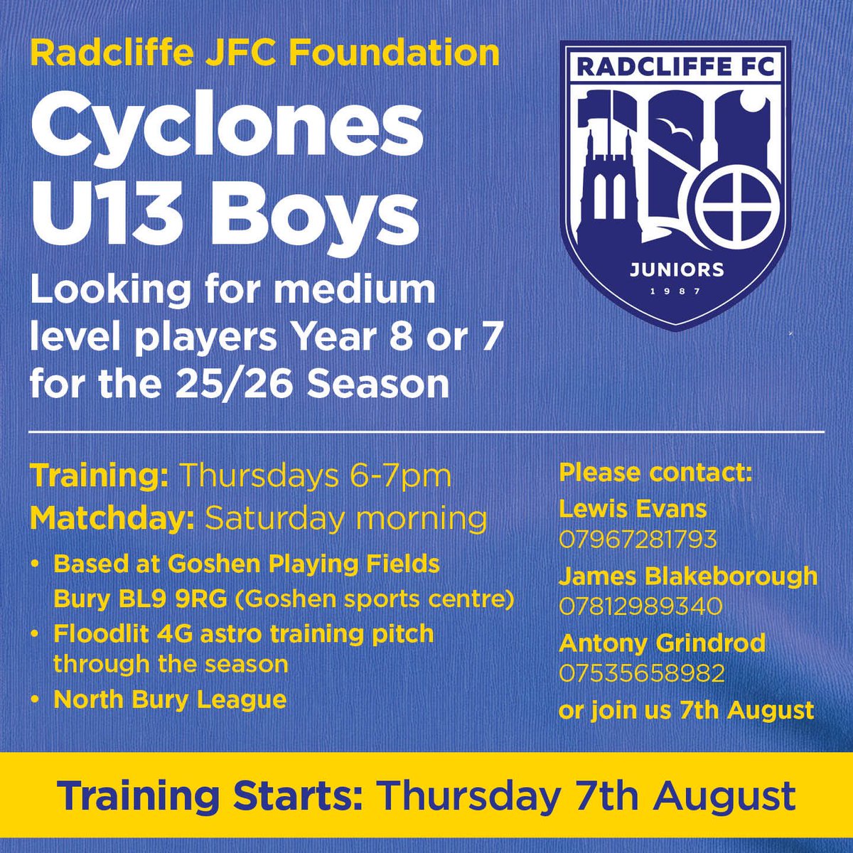 Radcliffe JFC Foundation tweet media