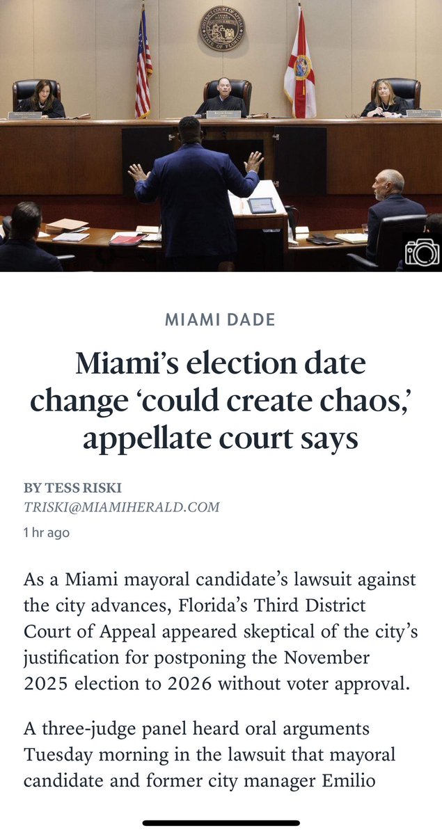 “This isn’t about semantics,” [Emilio] González said. “This is about voting. This is about democracy. And the fact that we’re here speaks legions about how our voters are being disenfranchised.”

Voting <a href="/CityofMiami/">City of Miami</a> should not be this difficult. 

#EmilioForMiami