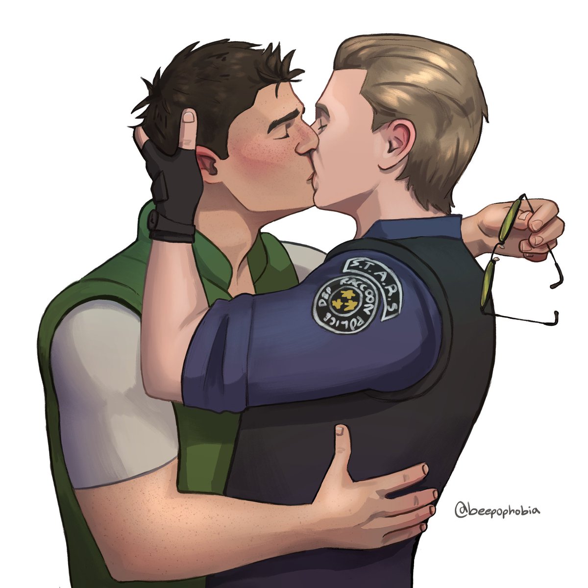 Chrisker smooch 😖🤤 #albertwesker #chrisredfield #residentevil