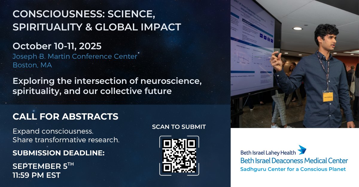 balachundhar's tweet image. Calling all conscious thinkers...

Share YOUR research in a poster session at Consciousness: Science, Spirituality, and Global Impact conference on the intricacies of neuroscience, spirituality, and our collective future. 

More details and submission by Sept. 5th at 11:59 PM…