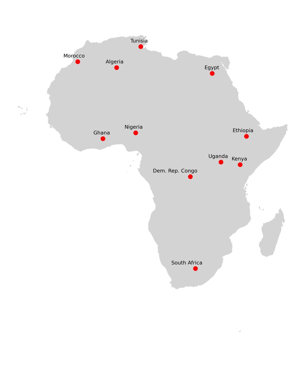 Map showing African countries where 31 African BioGenome Project Open Institute workshops were held in 2024. Host countries are. Please click links below to read more.

Article: doi.org/10.1038/s44185…

AfricaBP press release: africanbiogenome.org/2025/07/29/afr…