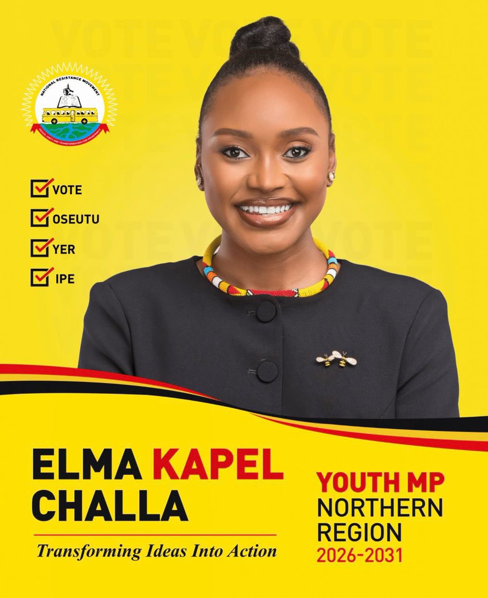 🔥 Bold, Bright, and Ready to Inspire. 
She is the face of transformation for Northern Uganda 🇺🇬
🗳️ Vote Elma for Youth MP Northern Region 2026–2031
#ElmaForYouthMP #NorthisRising🚀 <a href="/NRMOnline/">NRM Party</a> <a href="/KagutaMuseveni/">Yoweri K Museveni</a> <a href="/BalaamBarugahar/">Barugahara Balaam Ateenyi.</a> <a href="/ElmaKapelChalla/">Elma Kapel Challa</a> <a href="/karamojanews22/">KARAMOJA NEWS</a>
✅ Oseetu | Yer | Ipe