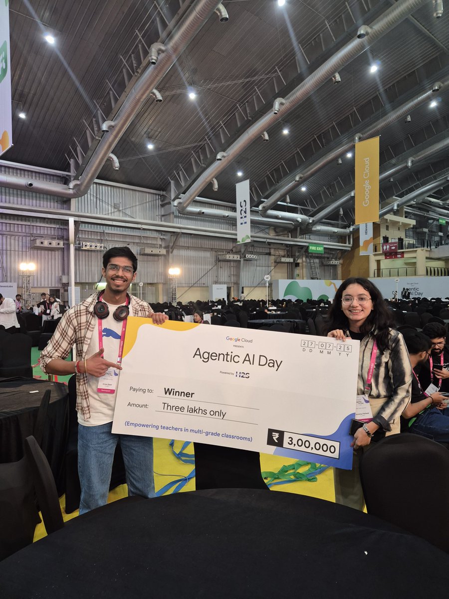 ItzArnavG's tweet photo. ๐ We did it!
First hackathon. First win. With Google. ๐
Out of 57,000+ developers, we clinched 1st place at Googleโs Agentic AI Hackathon 2025!
Hereโs how it happened โ and what we built ๐งต๐
#BuildWithAI #HackathonWin #GoogleAI #AIInnovation #AgenticAI https://t.co/0OUpidvIUq
