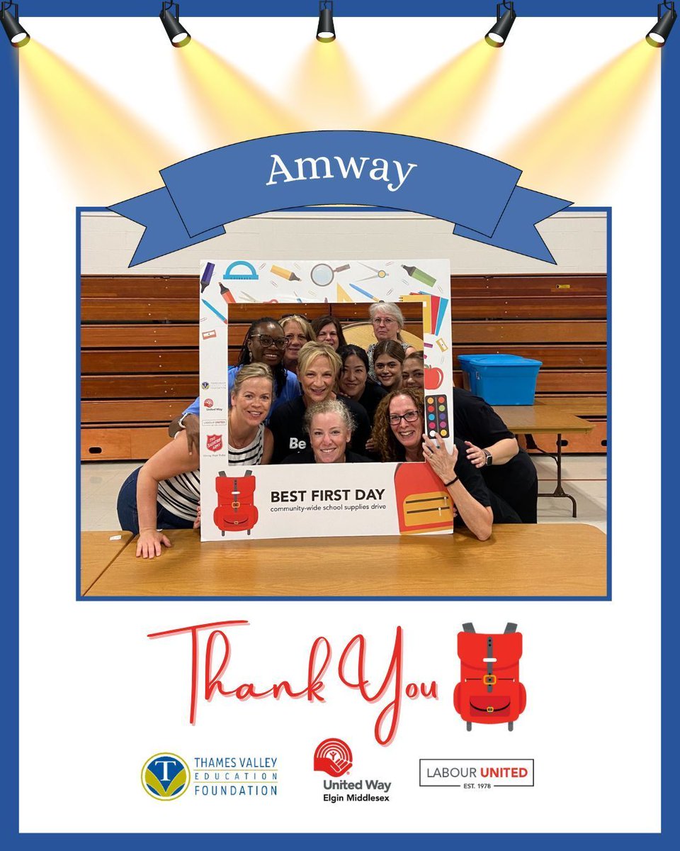 Shout out to the team from Amway Canada for helping us pack backpacks last week, we appreciate your hard work to help students have their #BestFirstDay