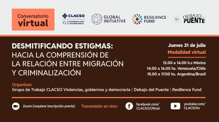📣 Conversatorio Virtual: Desmitificando estigmas: hacia la comprensión de la relación entre migración y criminalización
📅 Jueves 31 de julio 🕐 12 hs. UTC-6 📍 Actividad virtual y gratuita
Una oportunidad para reflexionar colectivamente sobre los discursos que vinculan