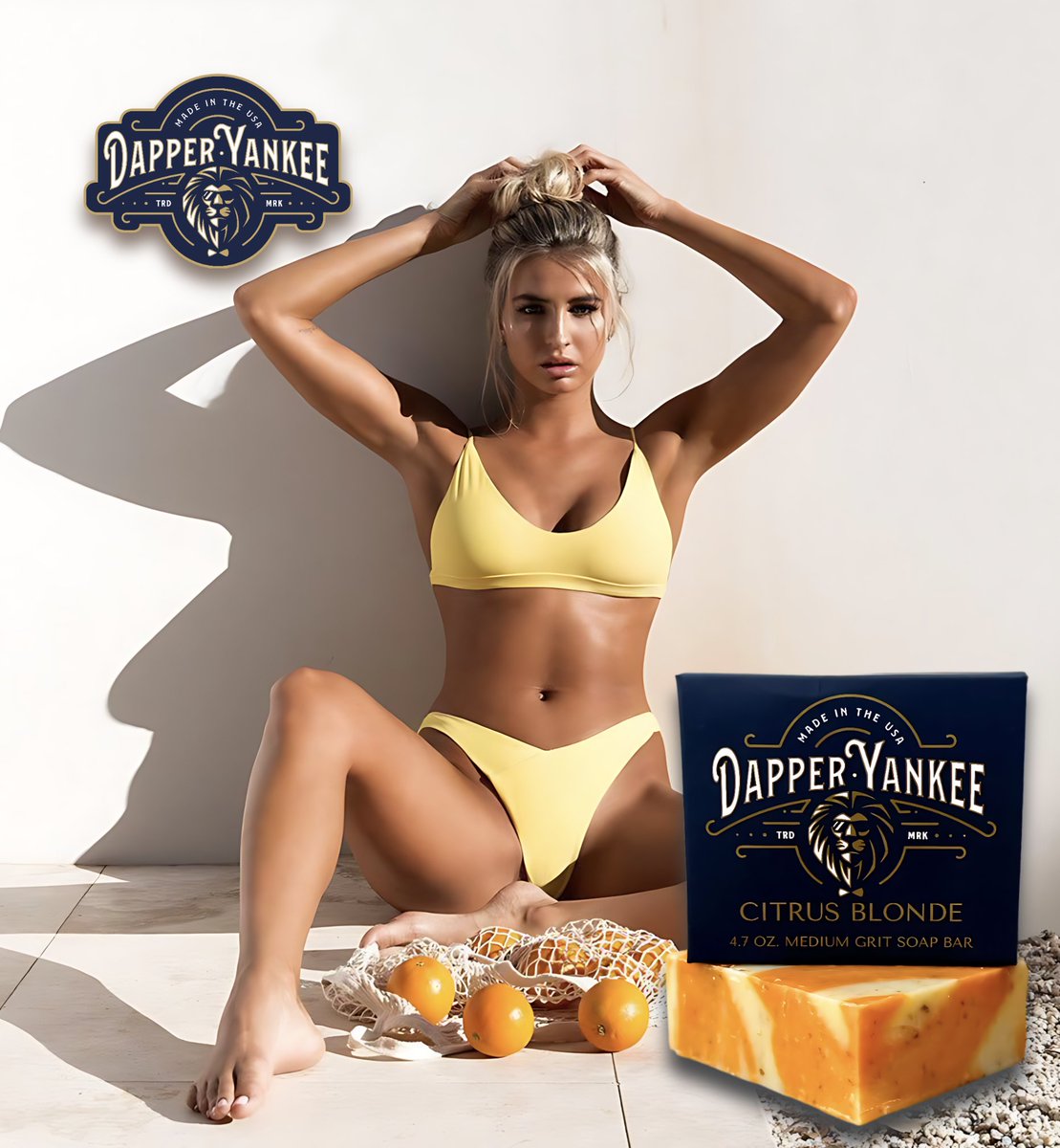 There aren't many things better than a beautiful blonde and the warm weather! 
Experience the energizing scent of citrus combined with refreshing notes of cooling hops. This amazing exfoliating bar is specifically made for men who get the job done, and it definitely hits the