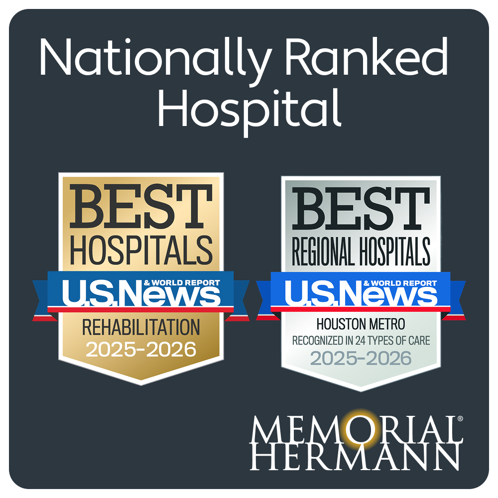 Congratulations to the Memorial Hermann Health System hospitals that were recognized by <a href="/usnews/">U.S. News & World Report</a> #BestHospitals rankings! TIRR Memorial Hermann earned a #2 national ranking while several Memorial Hermann hospitals ranked among the best in the region: bit.ly/3U3bbJK.