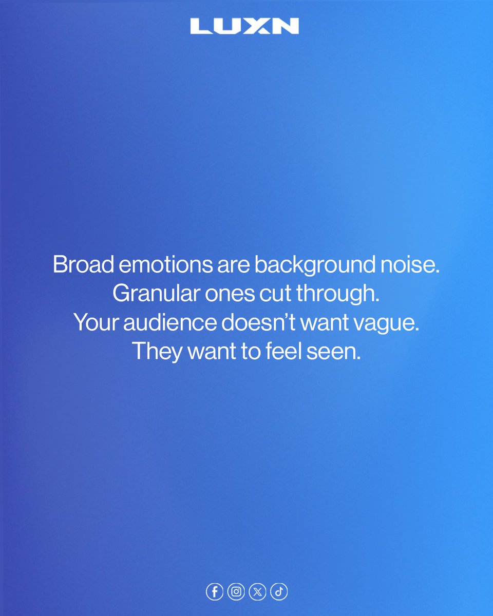 You don’t win hearts with “happy.”

You win them with relief.

Safety.

The emotion that fits the moment.

Generic emotion is forgettable.

Specific emotion gets remembered.

#EmotionalPrecision #FeltNotForced