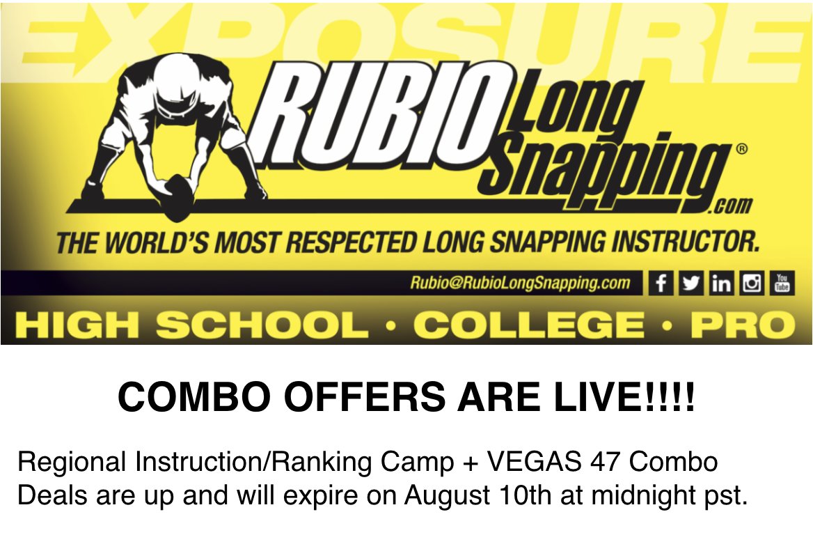 Rubio Long Snapping® (@thechrisrubio) on Twitter photo Mass e-mail has gone out!
If you are not on the Rubio Long Snapping e-mail list and would like to be, please email Rubio@RubioLongSnapping.com ASAP
Enjoy: conta.cc/41hHAA6 Mass e-mail has gone out!
If you are not on the Rubio Long Snapping e-mail list and would like to be, please email Rubio@RubioLongSnapping.com ASAP
Enjoy: conta.cc/41hHAA6