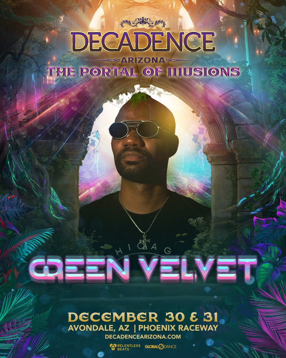 <a href="/kaskade/">Kaskade</a> #JustAnnounced: <a href="/GreenVelvet_/">Green Velvet</a> is conjuring a spellbinding night of funky techno grooves 🧪

🚨Presale → app.hive.co/l/3xptn8
🎟️ Tickets, tables &amp; extras Fri 10AM PT → decadencearizona.com | Payment plans from $25