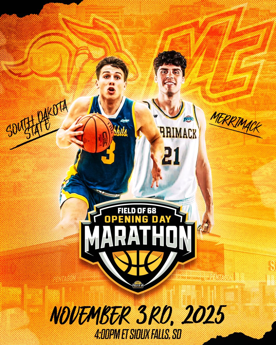 The Field of 68 (@thefieldof68) on Twitter photo Game Six: <a href="/GoJacksMBB/">Jackrabbit Men’s Basketball</a> x <a href="/MerrimackMBB/">Merrimack Men’s Basketball</a>
Rounding out our Marathon in Sioux Falls 🔥
Streaming on <a href="/TheFieldOf68/">The Field of 68</a> YouTube and X 📺 Game Six: <a href="/GoJacksMBB/">Jackrabbit Men’s Basketball</a> x <a href="/MerrimackMBB/">Merrimack Men’s Basketball</a>
Rounding out our Marathon in Sioux Falls 🔥
Streaming on <a href="/TheFieldOf68/">The Field of 68</a> YouTube and X 📺