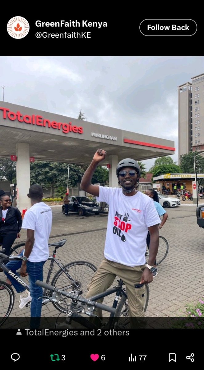 mike_otuoma's tweet photo. @questforgdf @TotalEnergies @stopEACOP @DontGasAfrica @350Africa @AfricaCRP @AfrikaVukaNet @CANIntl @GlblCtzn @terresanspetrol @350 @ClimateReality @TotalEnergies Must pay Africans for damages caused.

We demand just Transition to Renewable Energy.
#KickOutTotalOutOfAfrica 
#StopEACOP
@GreenfaithKE 
@GreenFaith_Afr 
@En0chEssandoh 
#Faiths4Climate 
@KCCWG 
@endelstamberg 
@greenfaithgh https://t.co/webOpB1wiE