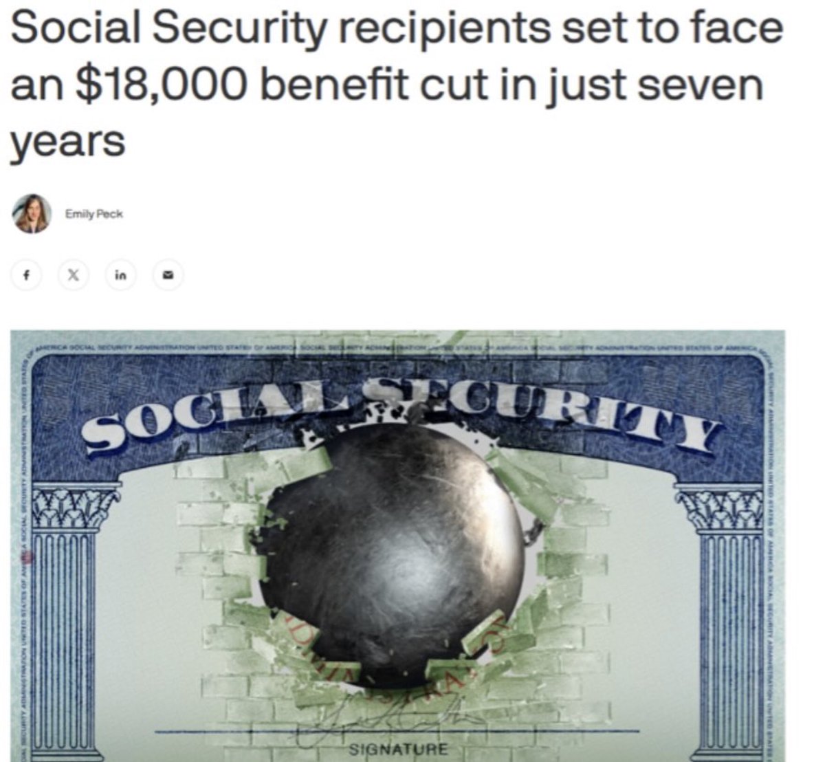 Social Security is a promise: if you work hard and pay in, you can retire with dignity. These cuts are a betrayal of seniors who count on Social Security to cover everyday living expenses.
