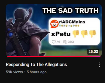 >xPetu gets criticized for "ALLEGEDLY" using wrong complex terminology and wrong mathematics regarding his analysis on role importance

>Makes a more detailed and easier to understand explanation for the data

Reddit: "You don't know what the terms you're talking about actually