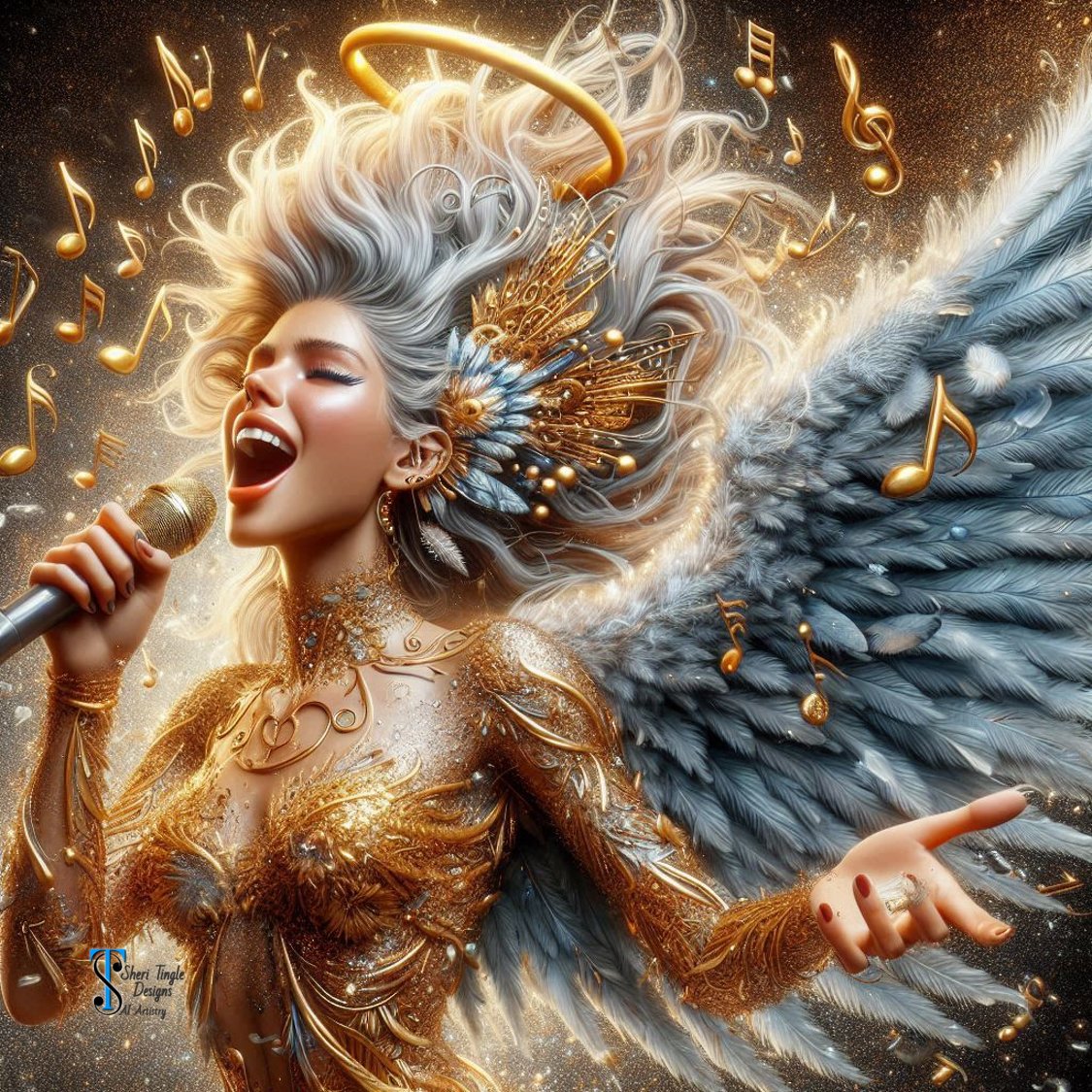 August 8, 2025 - Angel of the Day #220

Day 220 hits a high note! Melodia Songfeatherbursts onto the scene with full-on JOY! Surrounded by golden notes and harmony you can feel, she reminds us that music isn’t just sound—it’s soul. She is inviting us all to find our rhythm and