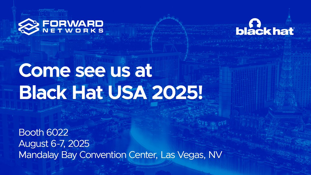 There's still time to book a personalized demo with us next week at #BlackHat2025! Meet with our technical team to explore how a #NetworkDigitalTwin eliminates network blind spots and strengthens your security posture. #ForwardNetworks #NDT #cybersecurity 
hubs.li/Q03zr0Vq0