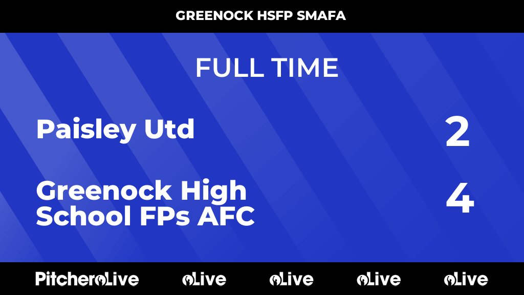 FULL TIME: Paisley Utd 2 - 4 Greenock High School FPs AFC
#PAIGRE #Pitchero
pitchero.com/clubs/greenock…
