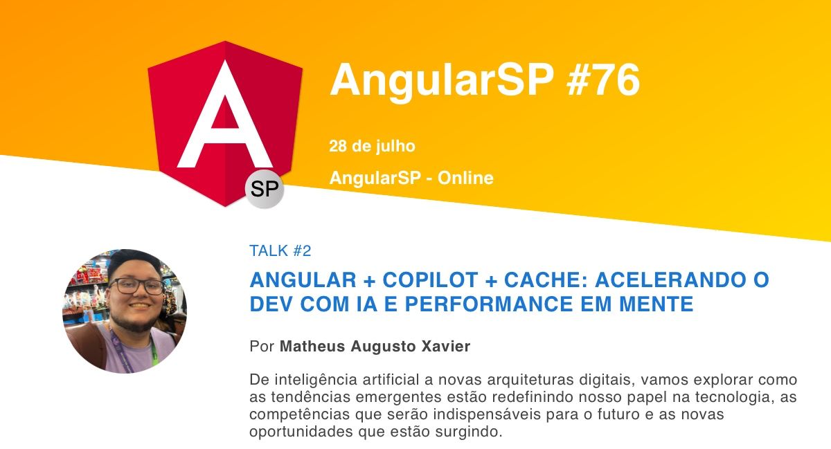 AngularSP's tweet image. É DAQUI A POUCO! 😱
Hoje(29/07), às 19h no YouTube acontecerá o Meetup AngularSP, e pra fechar com chave de ouro, nosso segundo palestrante o Matheus Xavier compartilhará sobre Angular + Copilot + Cache 🤯
Então já prepara o café e bora aprender!!!
youtube.com/watch?v=QFVpa5…