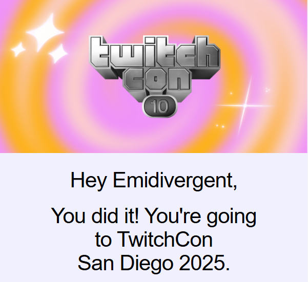 hello my community talked me into going to my first TwitchCon after I backed out👉👈

If you haven't bought your ticket yet, please consider using my referral link as it can actually refund up to 100% of the ticket price ❤️

Link here ➡️ ticketfairy.com/r/39179/2039920