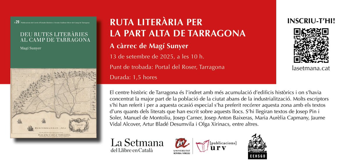 Cercle d'Estudis Històrics i Socials GuillemOliver (@cehsgo) on Twitter photo Aquest setembre la literatura ens espera a la llibreria i al carrer. "Deu rutes literàries al Camp de Tarragona" es presenta el dia 9 a la <a href="/soterranillibre/">El Soterrani Llibreria Cooperativa</a> i el dia 13 en el marc de <a href="/LaSetmana/">La Setmana</a> el Magí Sunyer ens guiarà per la Part Alta. No us ho podeu perdre! Aquest setembre la literatura ens espera a la llibreria i al carrer. "Deu rutes literàries al Camp de Tarragona" es presenta el dia 9 a la <a href="/soterranillibre/">El Soterrani Llibreria Cooperativa</a> i el dia 13 en el marc de <a href="/LaSetmana/">La Setmana</a> el Magí Sunyer ens guiarà per la Part Alta. No us ho podeu perdre!