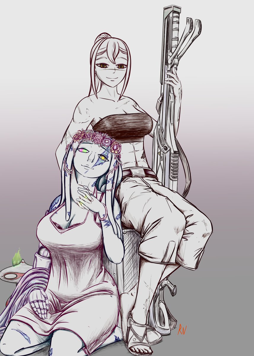 rubixn00b's tweet image. Ash and Mallimey sitting together for a pose