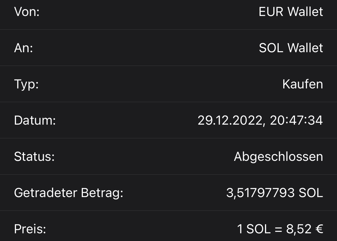 GN Frens &amp; Guardians

See you tomorrow!

By the way, I found a photo just to clarify, I’m not always bragging about buying SOL at the floor. I Did it! Bought at 8,52€

Never left. Always been here.
Solana forever
