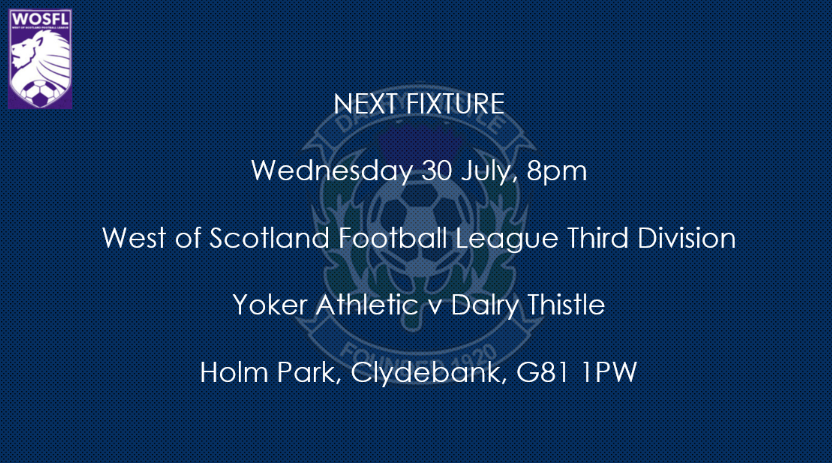 Dalry Thistle FC Official (@dalry_thistlefc) on Twitter photo It's match day! We continue our <a href="/OfficialWoSFL/">West of Scotland Football League 🏴</a> Third Division campaign this evening, away to <a href="/YokerAthleticFC/">Yoker Athletic</a>. It's an 8pm kick off under the Holm Park lights. It's match day! We continue our <a href="/OfficialWoSFL/">West of Scotland Football League 🏴</a> Third Division campaign this evening, away to <a href="/YokerAthleticFC/">Yoker Athletic</a>. It's an 8pm kick off under the Holm Park lights.