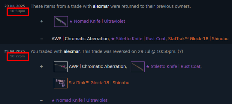 23 minutes later... What are some people thinking?!
Anyway, I hope he enjoys the 30-day tradeban